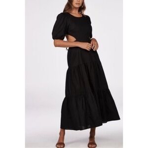 Anthropologie X Charlie Holiday Paige tiered open back maxi dress